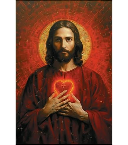 Amazon.co.jp: 額入り イエスの聖心 絵 ウォールアート 神の慈悲 絵